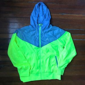 Nike Men's Windrunner jacket in gray and citron